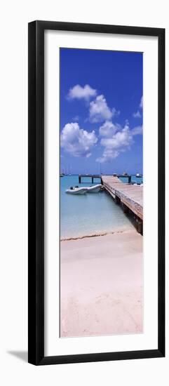Boats Moored at a Pier, Sandy Ground, Anguilla-null-Framed Photographic Print