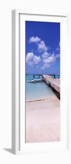 Boats Moored at a Pier, Sandy Ground, Anguilla-null-Framed Photographic Print