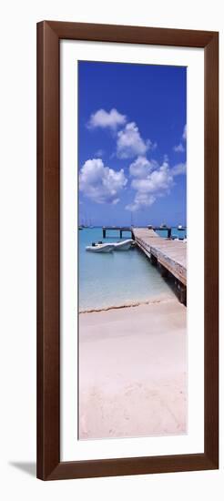 Boats Moored at a Pier, Sandy Ground, Anguilla-null-Framed Photographic Print