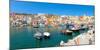 Boats Moored at a Port, Marina Corricella, Procida, Bay of Naples, Campania, Italy-null-Mounted Photographic Print