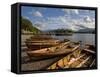 Boats Moored at Derwentwater, Lake District National Park, Cumbria, England, United Kingdom, Europe-Jean Brooks-Framed Stretched Canvas