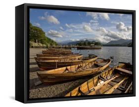 Boats Moored at Derwentwater, Lake District National Park, Cumbria, England, United Kingdom, Europe-Jean Brooks-Framed Stretched Canvas