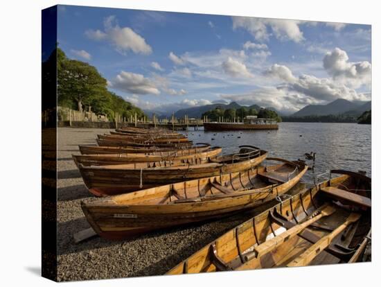 Boats Moored at Derwentwater, Lake District National Park, Cumbria, England, United Kingdom, Europe-Jean Brooks-Stretched Canvas