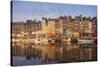 Boats Moored at the Old Dock, Honfleur, Normandy, France-Guy Thouvenin-Stretched Canvas