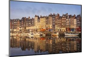 Boats Moored at the Old Dock, Honfleur, Normandy, France-Guy Thouvenin-Mounted Photographic Print