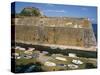 Boats Moored Below the Old Fort, Corfu, Ionian Islands, Greek Islands, Greece, Europe-Ken Gillham-Stretched Canvas