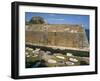 Boats Moored Below the Old Fort, Corfu, Ionian Islands, Greek Islands, Greece, Europe-Ken Gillham-Framed Photographic Print