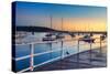 Boats Moored Bobbing in the Waters at Sunrise-lovleah-Stretched Canvas