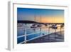 Boats Moored Bobbing in the Waters at Sunrise-lovleah-Framed Photographic Print