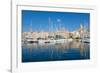 Boats moored in Grand Harbour marina at Birgu, Valletta, Malta, Mediterranean, Europe-Martin Child-Framed Photographic Print