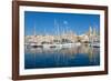 Boats moored in Grand Harbour marina at Birgu, Valletta, Malta, Mediterranean, Europe-Martin Child-Framed Photographic Print