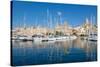 Boats moored in Grand Harbour marina at Birgu, Valletta, Malta, Mediterranean, Europe-Martin Child-Stretched Canvas