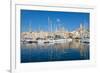 Boats moored in Grand Harbour marina at Birgu, Valletta, Malta, Mediterranean, Europe-Martin Child-Framed Photographic Print