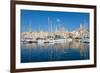 Boats moored in Grand Harbour marina at Birgu, Valletta, Malta, Mediterranean, Europe-Martin Child-Framed Photographic Print