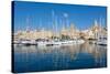 Boats moored in Grand Harbour marina at Birgu, Valletta, Malta, Mediterranean, Europe-Martin Child-Stretched Canvas