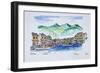 Boats moored in the harbor of Centuri, Corsica, France-Richard Lawrence-Framed Photographic Print