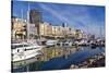 Boats moored in the harbour of Monte Carlo, Monaco, Cote d'Azur, Mediterranean, Europe-Marco Brivio-Stretched Canvas