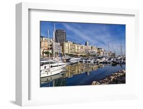 Boats moored in the harbour of Monte Carlo, Monaco, Cote d'Azur, Mediterranean, Europe-Marco Brivio-Framed Photographic Print