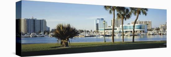 Boats Moored in the Sea, Marina Jack Restaurant, Sarasota Bay, Sarasota, Florida, USA-null-Stretched Canvas