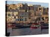 Boats Moored in Valletta Harbour at Dusk, Malta, Mediterranean, Europe-Woolfitt Adam-Stretched Canvas