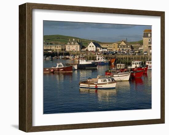 Boats Moored in West Bay Harbour, Dorset, England, United Kingdom, Europe-Lightfoot Jeremy-Framed Photographic Print