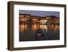 Boats moored on the Thu Bon River opposite Bach Dang Street in the old town of Hoi An, Vietnam-Paul Dymond-Framed Photographic Print