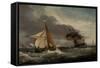 Boats, Mouth of the Tyne-George Webster-Framed Stretched Canvas