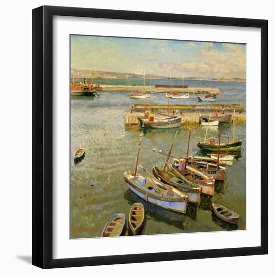 Boats, Newlyn Harbour, 1931-Harold Harvey-Framed Giclee Print