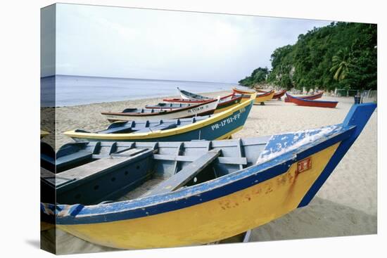 Boats of Aquadilla Puerto Rico-George Oze-Stretched Canvas