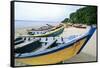 Boats of Aquadilla Puerto Rico-George Oze-Framed Stretched Canvas