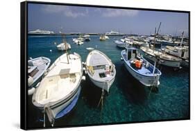 Boats of Capri, Italy-George Oze-Framed Stretched Canvas