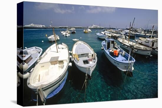 Boats of Capri, Italy-George Oze-Stretched Canvas