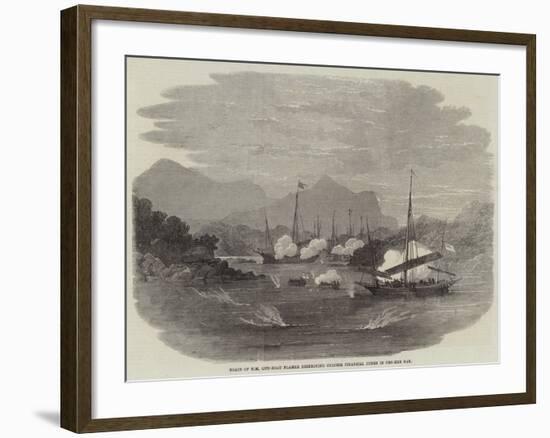 Boats of Hm Gun-Boat Flamer Destroying Chinese Piratical Junks in Cho-Kee Bay-Edwin Weedon-Framed Giclee Print