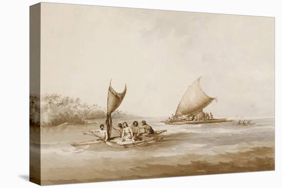 Boats of the Friendly Islands, from 'Views in the South Seas', Pub. 1791-John Webber-Stretched Canvas