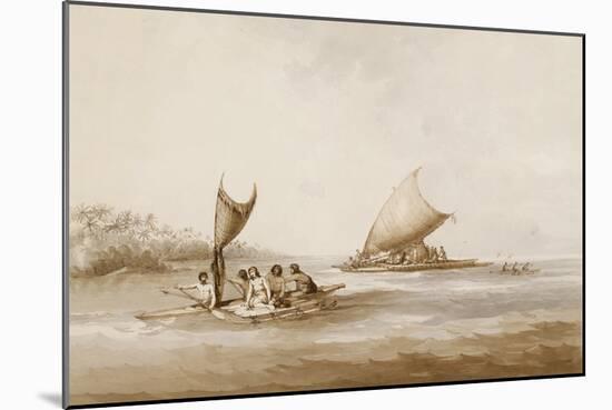 Boats of the Friendly Islands, from 'Views in the South Seas', Pub. 1791-John Webber-Mounted Giclee Print