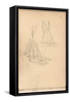 Boats of Trouville (Pencil on Paper)-Claude Monet-Framed Stretched Canvas