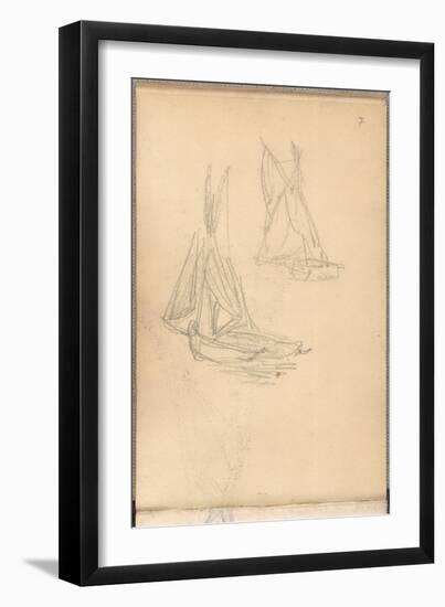 Boats of Trouville (Pencil on Paper)-Claude Monet-Framed Giclee Print