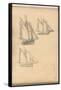 Boats of Villerville (Pencil on Paper)-Claude Monet-Framed Stretched Canvas