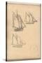 Boats of Villerville (Pencil on Paper)-Claude Monet-Stretched Canvas