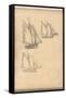 Boats of Villerville (Pencil on Paper)-Claude Monet-Framed Stretched Canvas