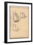 Boats of Villerville (Pencil on Paper)-Claude Monet-Framed Giclee Print