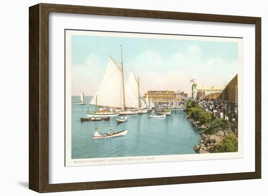 Boats off Coronado, San Diego, California-null-Framed Art Print