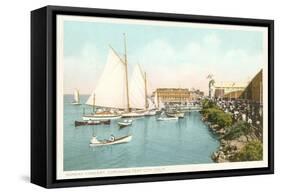 Boats off Coronado, San Diego, California-null-Framed Stretched Canvas