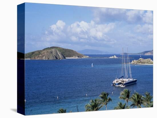 Boats off Dead Man's Beach, Peter Island Resort, British Virgin Islands-Alison Wright-Stretched Canvas