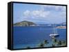 Boats off Dead Man's Beach, Peter Island Resort, British Virgin Islands-Alison Wright-Framed Stretched Canvas