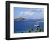 Boats off Dead Man's Beach, Peter Island Resort, British Virgin Islands-Alison Wright-Framed Photographic Print