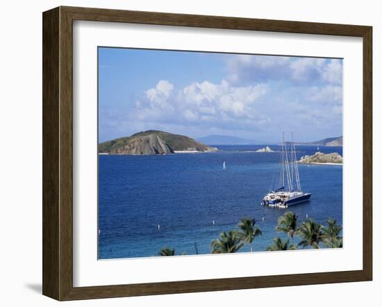 Boats off Dead Man's Beach, Peter Island Resort, British Virgin Islands-Alison Wright-Framed Photographic Print