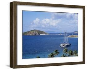 Boats off Dead Man's Beach, Peter Island Resort, British Virgin Islands-Alison Wright-Framed Photographic Print