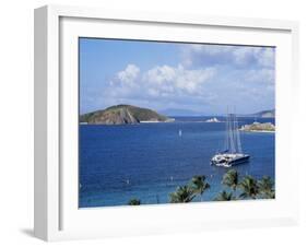 Boats off Dead Man's Beach, Peter Island Resort, British Virgin Islands-Alison Wright-Framed Photographic Print