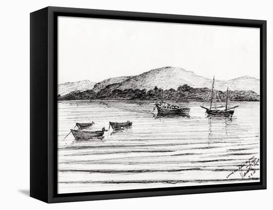 Boats off Iona, 2007,-Vincent Alexander Booth-Framed Stretched Canvas